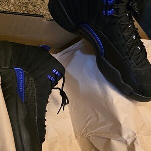 Jordan Black and Blue High-Top Sneakers